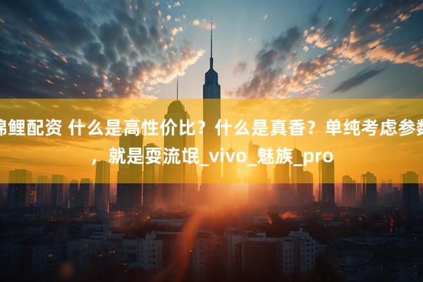 锦鲤配资 什么是高性价比？什么是真香？单纯考虑参数，就是耍流氓_vivo_魅族_pro